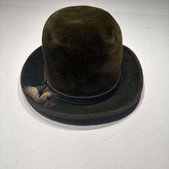 VTG Anton Peschel Dinkelsbuhl Germany Olive green Felt Fedora Hat Size unknown - Picture 2 of 11